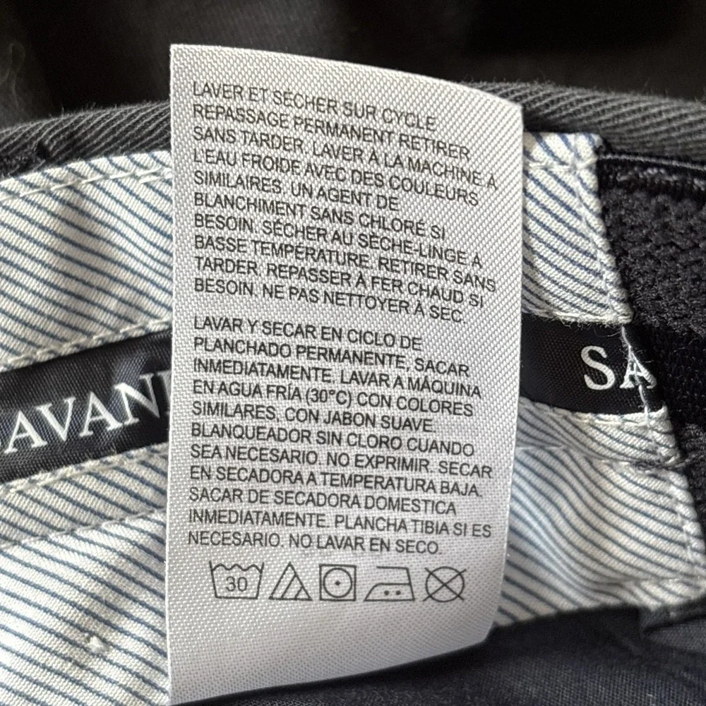 Savane Pants Mens 36x29 Navy Straight Fit Chino Expandable Waist 98% Cotton